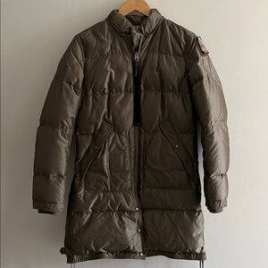 PARAJUMPERS khaki down parka Masterpiece Series with fur hood, size small
